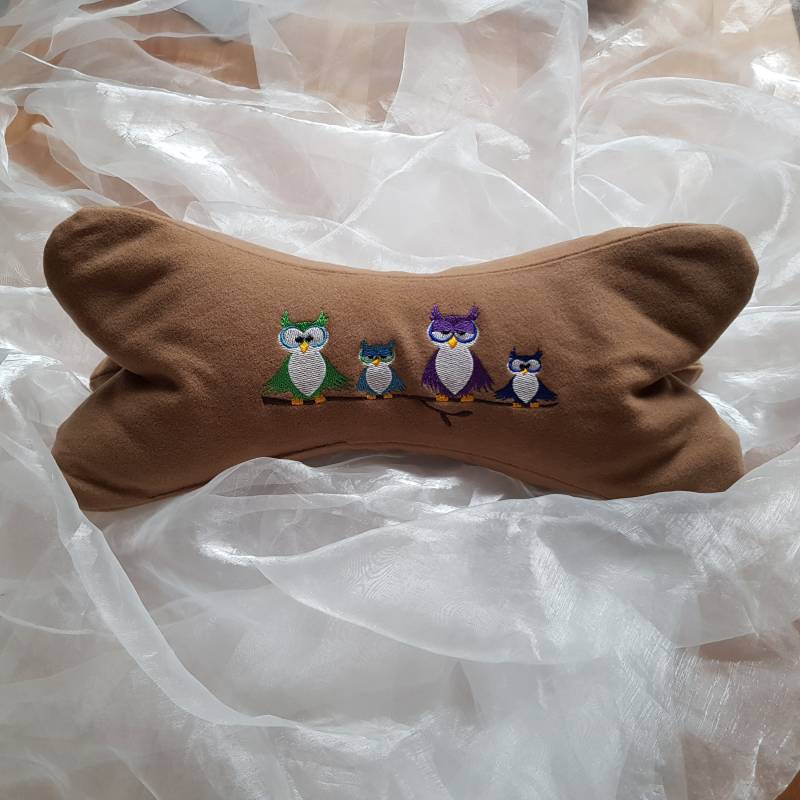 Nackenkissen, Eule, Oma, Mutter, Vater, Lieblingsmensch, Leseknochen, Wellnessknochen, Weihnachten, Bio - Dinkelspelz, Unikat, Relax Knochen von Oelbachkram