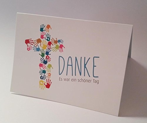 20 Hochwertige Danksagungskarten Klappkarte „Danke“ Konfirmation "Kreuz aus Kinderhänden" C6 mit farbigem Umschlag 20 Hochwertige Danksagungskarten Klappkarte „Danke“ Konfirmation "Kreuz aus Kinderhänden" C6 mit farbigem Umschlag von Oermann
