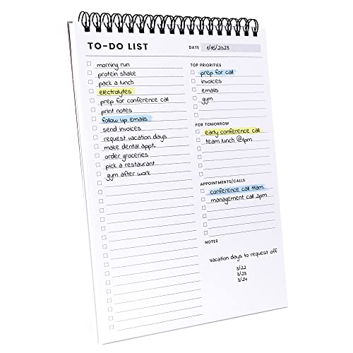 Of a Happy Kind To-Do-Listen-Notizblock: mit mehreren funktionalen Abschnitten – 6,5 x 9,8 60 Blatt – Spiral-Tagesplaner-Notizbuch – Aufgaben-Checklisten-Organizer Agenda-Block für die Arbeit – Notiz Of a Happy Kind To-Do-Listen-Notizblock: mit mehreren funktionalen Abschnitten – 6,5 x 9,8 60 Blatt – Spiral-Tagesplaner-Notizbuch – Aufgaben-Checklisten-Organizer Agenda-Block für die Arbeit – Notiz von Of a Happy Kind