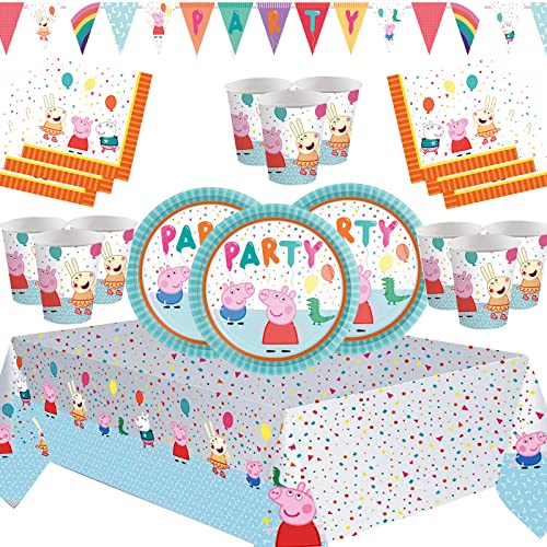Neue Peppa Party Supplies Kindergeburtstagsfeier Kit Premium Geschirr Dekorationen - Für 16 Gäste von Offer Shop