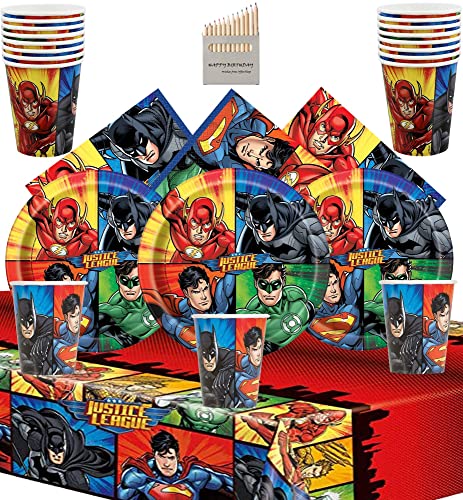 Offer Shop Die Justice League Party liefert alle Superhelden-Partydekorationen für die Geburtstagsfeier der Jungen - 16 Portionen von Offer Shop