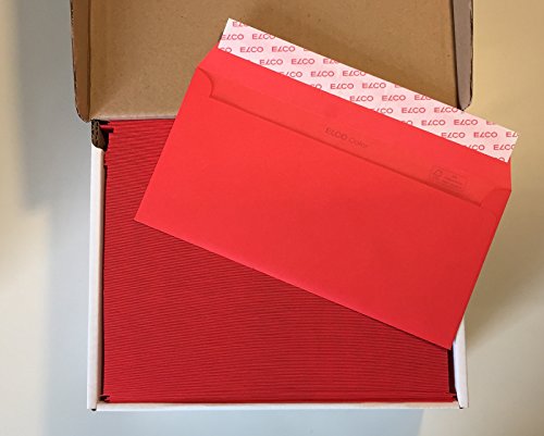 250 rote Kuverts, Intensivrot, C6/5 = 229 x 114 mm, mit Haftklebestreifen, 100 g/qm von Office Color