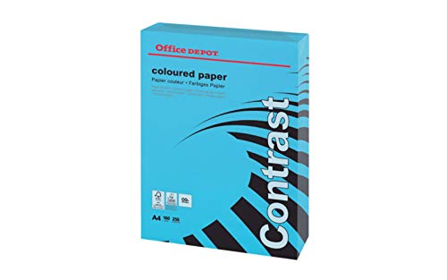 A4 250 Laken Gefärbt Papier Karte 160gsm - Intensive Blau - Ries-gewickelt A4 250 Laken Gefärbt Papier Karte 160gsm - Intensive Blau - Ries-gewickelt von Office Depot