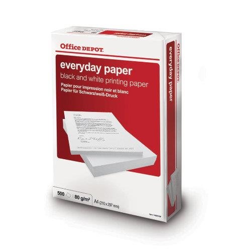 A4 Everyday Papier 80 g/m², 1 Ream = 500 Schichten von Office Depot