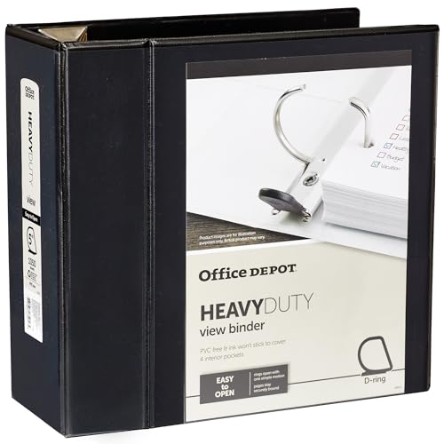 Office Depot Brand Heavy Duty View 3-Ringbuch, 12,7 cm D-Ringe, Schwarz Office Depot Brand Heavy Duty View 3-Ringbuch, 12,7 cm D-Ringe, Schwarz von Office Depot