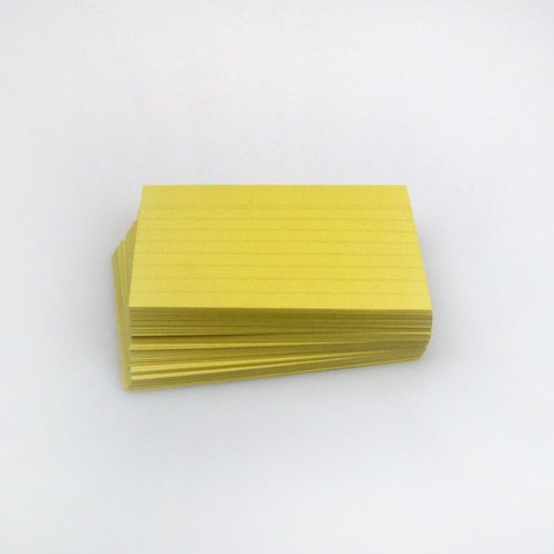 Karteikarten, 100 Stück, liniert, 190 g (gelb, DIN A6) von Office Line