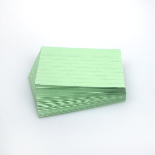Karteikarten, 100 Stück, liniert, 190 g (grün, DIN A6) von Office Line