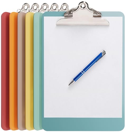 Kunststoff-Klemmbretter mit Schmetterlings-Clip (6er-Set) 31,8 x 22,9 cm Kunststoff-Klemmbretter Bulk – Klemmbretter Bulk Klassenzimmer für 100 Blatt, Acryl-Klemmbrett – 6 Stück, Boho-Farben von Office Solutions Direct