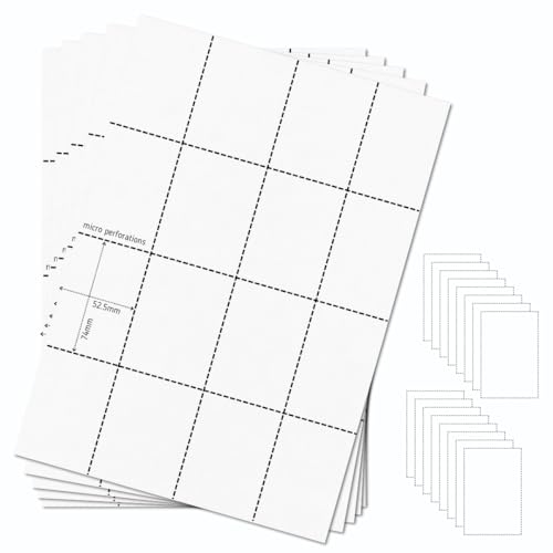 OfficeGear A8 Karten, 16 Stück, 25 Blatt – 400 Karten, perforiert, bedruckbar, Kartei-Index, Lern-Nachfüllkarten, 52,5 x 74 mm, Weiß, A4-Blätter, 150 g/m², inkl. Designvorlage OfficeGear A8 Karten, 16 Stück, 25 Blatt – 400 Karten, perforiert, bedruckbar, Kartei-Index, Lern-Nachfüllkarten, 52,5 x 74 mm, Weiß, A4-Blätter, 150 g/m², inkl. Designvorlage von OfficeGear