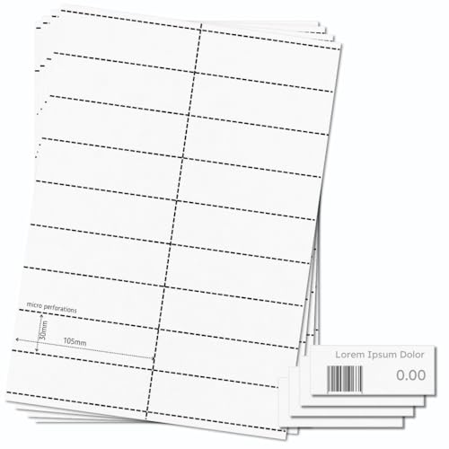 OfficeGear Regalkanten-Barcode-Etiketten, 18-fach [55 Blatt – 990 Stück] – 30 × 105 mm – Bedruckbare A4-Karten, 120 g/m², mikroperforiert, ohne Kleber – inkl. Designvorlage von OfficeGear