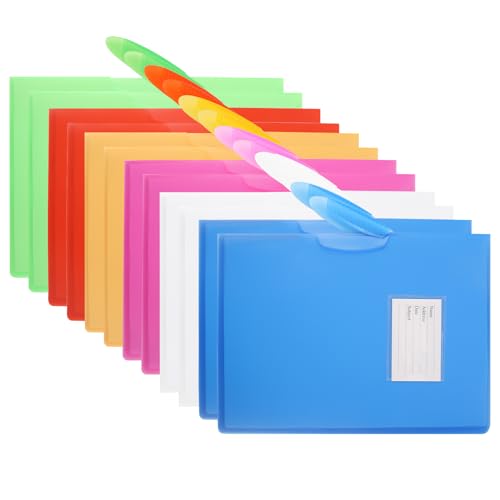 Präsentationsmappen aus Kunststoff mit mittelseitigem Schwingclip, A4-Briefgröße, Papier, Büro, Geschäftsdokumente, Lebenslauf (12 Stück, 6 Farben) von OfficeSwift