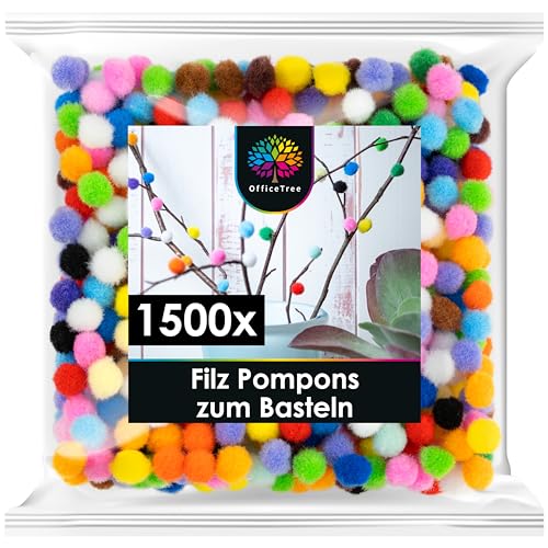 OfficeTree 1500 Bunte Pompons zum Basteln 10mm - Filzkugeln Bunt Klein - Mini Pompons Bunt - Pompoms zum Basteln für Kinder und Erwachsene - Dekorieren Verzieren Nähen DIY OfficeTree 1500 Bunte Pompons zum Basteln 10mm - Filzkugeln Bunt Klein - Mini Pompons Bunt - Pompoms zum Basteln für Kinder und Erwachsene - Dekorieren Verzieren Nähen DIY von OfficeTree