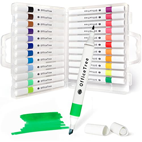 OfficeTree 24 Alkohol Marker Stifte - Intensive Farben - Manga Stifte Set - Twin Marker Set zum Zeichnen Malen Basteln von OfficeTree