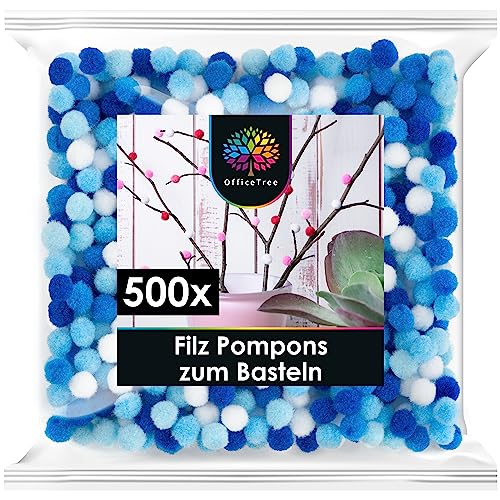 OfficeTree 500 Mini Pompons zum Basteln Blau - Filzkugeln 1cm Blau - Pompoms Mini Basteln - Pompoms zum Basteln für Kinder und Erwachsene - Dekorieren Verzieren Nähen DIY OfficeTree 500 Mini Pompons zum Basteln Blau - Filzkugeln 1cm Blau - Pompoms Mini Basteln - Pompoms zum Basteln für Kinder und Erwachsene - Dekorieren Verzieren Nähen DIY von OfficeTree