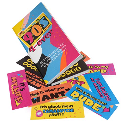 OfficeTree Haftnotizen lustig für Studenten - Klebezettel im 90er Jahre Design als Büro Gadgets - Funny Sticky Notes für die Linke sowie Rechte Buchseite - 400 Blatt 20x50mm von OfficeTree