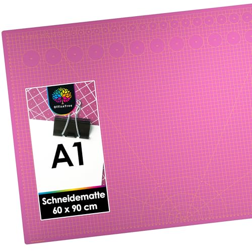 OfficeTree Schneidematte A1 - Pink & Lila - mit beidseitigen Rastern und Markierungen - Bastelunterlage 90x60 als Nähen Zubehör - Auch als Schneideunterlage und Malunterlage OfficeTree Schneidematte A1 - Pink & Lila - mit beidseitigen Rastern und Markierungen - Bastelunterlage 90x60 als Nähen Zubehör - Auch als Schneideunterlage und Malunterlage von OfficeTree