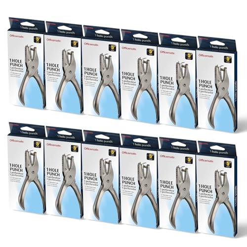 Officemate 90091 1-Locher, 5 Blatt, silberfarben 12 Pack von Officemate