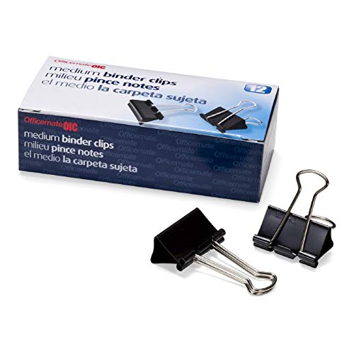 Officemate Heftklammern, Schwarz, 12 Boxen mit je 1 Dutzend (144 insgesamt) 12 Pack schwarz von Officemate