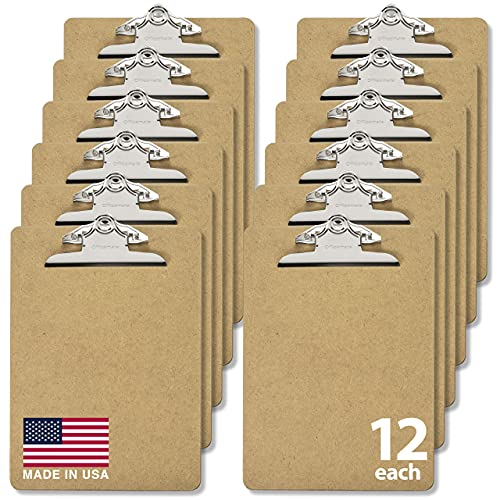 Officemate Letter Size Wood Clipboards, 6 Inch Clip, 12 Pack Clipboard, Brown (83712) von Officemate