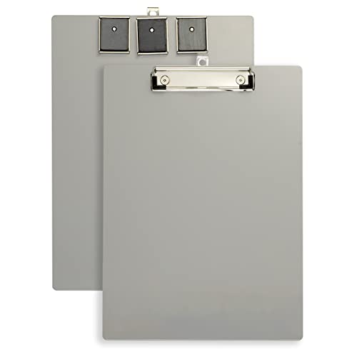 Officemate Magnetisches Klemmbrett aus Aluminium mit niedrigem Profil, silber (83217) von Officemate