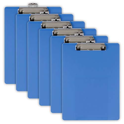 Officemate Plastic Clipboard, Letter Size, Arctic Blue, Pack of 6 (83088) von Officemate