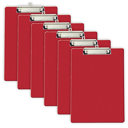 Officemate Recycled Plastic Clipboard, Letter Size, Red, Pack of 6 (83083) von Officemate