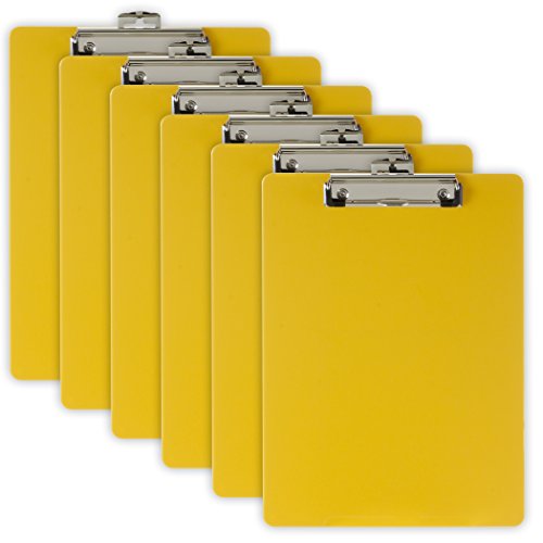 Officemate Recycled Plastic Clipboard, Letter Size, Yellow, Pack of 6 (83082) von Officemate