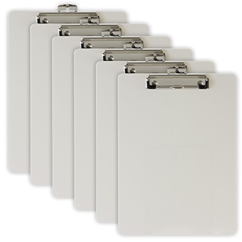 Officemate Recycled Plastic Clipboards, Letter Size, Pearl, Pack of 6 (83087) von Officemate