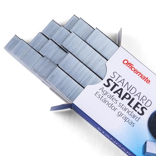 Officemate Standard-Klammern, 210 pro Streifen, 20 Blatt Kapazität, 5.000 Stück pro Box (91900) von Officemate