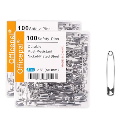 Officepal 200-teilige Sicherheitsnadeln, Größe 4, 2,17" / 55 mm – Langlebiges, rostbeständiges Set aus vernickeltem Stahl – Bestes Nähzubehör-Set für Babykleidung, Handwerk & Kunst Officepal 200-teilige Sicherheitsnadeln, Größe 4, 2,17" / 55 mm – Langlebiges, rostbeständiges Set aus vernickeltem Stahl – Bestes Nähzubehör-Set für Babykleidung, Handwerk & Kunst von Officepal