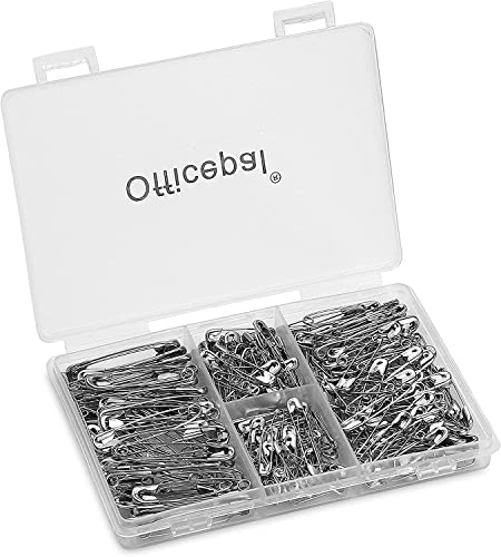 Officepal Premium Quality 4er-Pack Sicherheitsnadeln - Top 250 Stück - Langlebiges, rostbeständiges Set aus vernickeltem Stahl - Bestes Nähzubehör für Babykleidung, Kunsthandwerk, Kunst (4 Größe M) von Officepal