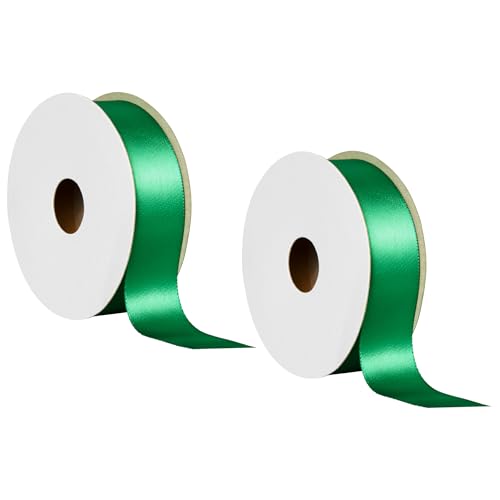 Offray 453986 Satinband, einseitig, 2,2 cm breit, für Geschenkverpackungen, Dekoration und Basteln, 2 Stück 6 m Spulen, Smaragdgrün Offray 453986 Satinband, einseitig, 2,2 cm breit, für Geschenkverpackungen, Dekoration und Basteln, 2 Stück 6 m Spulen, Smaragdgrün von Offray