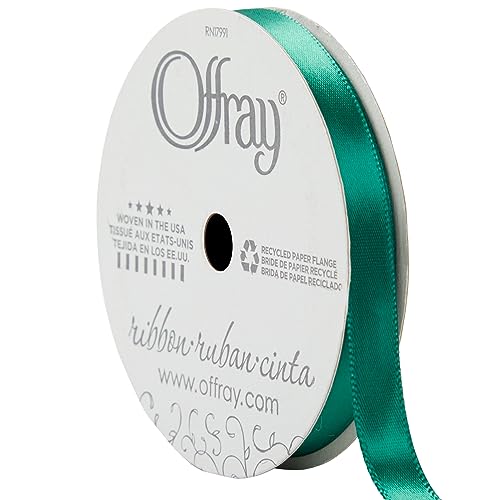 Offray 156122 Satinband, einseitig, 1,27 cm breit, 6,3 m Spule, Waldgrün von Offray