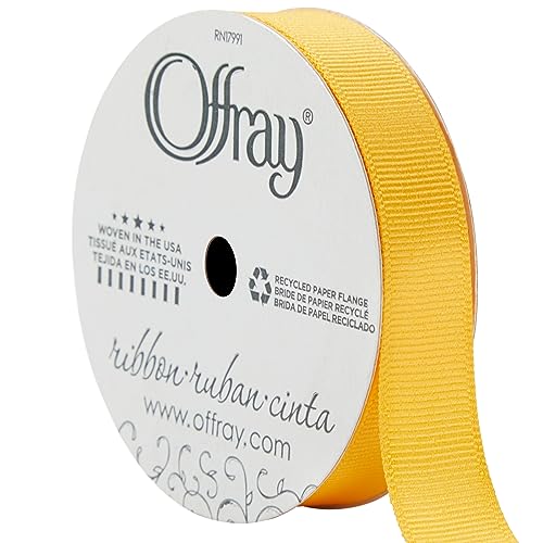 Offray Ripsband, 1,6 cm breit, 6,4 m, Gelbgold von Offray