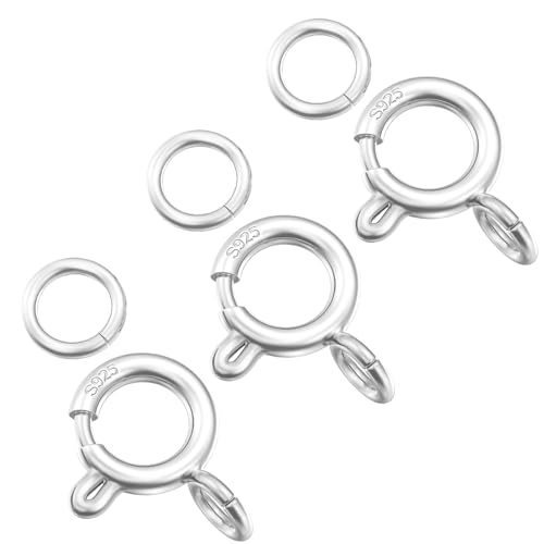 Ofiuny Federringverschluss für Schmuckherstellung, 925er Sterlingsilber, Halskettenverschlüsse und Verschlüsse mit offenen Biegeringen, 7 mm dick, Federverschlüsse, hergestellt in Italien Ofiuny Federringverschluss für Schmuckherstellung, 925er Sterlingsilber, Halskettenverschlüsse und Verschlüsse mit offenen Biegeringen, 7 mm dick, Federverschlüsse, hergestellt in Italien von Ofiuny