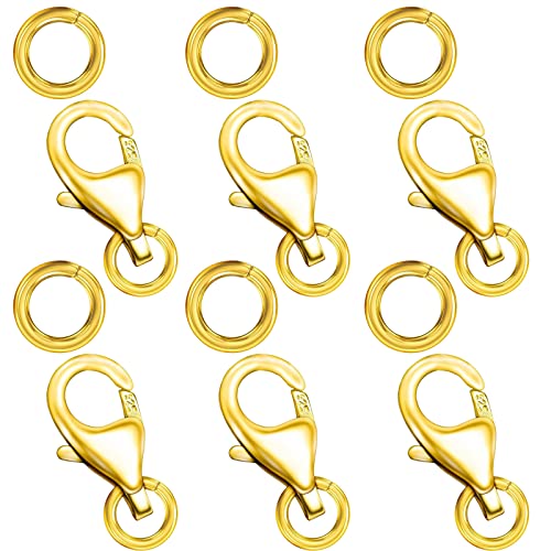 Ofiuny Karabinerverschlüsse für Schmuckherstellung, S925 Karabinerverschluss mit Biegeringe für selbstgemachte Halsketten, Armbänder, 925er Sterlingsilber, hergestellt in Italien Ofiuny Karabinerverschlüsse für Schmuckherstellung, S925 Karabinerverschluss mit Biegeringe für selbstgemachte Halsketten, Armbänder, 925er Sterlingsilber, hergestellt in Italien von Ofiuny