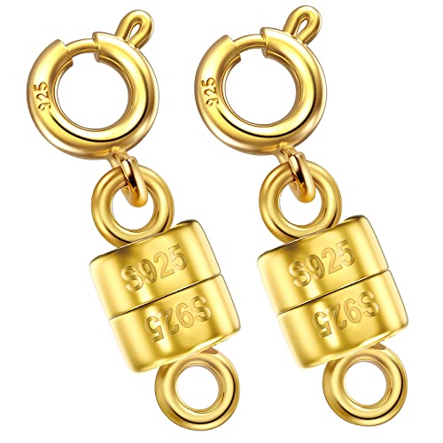 Ofiuny Magnetische Halskettenverschlüsse und Verschlüsse, 18 Karat Gold über 925er-Sterlingsilber, Mini-Magnet-Schmuck-Verschluss für Armbänder, Kettenverlängerung, hergestellt in Italien Ofiuny Magnetische Halskettenverschlüsse und Verschlüsse, 18 Karat Gold über 925er-Sterlingsilber, Mini-Magnet-Schmuck-Verschluss für Armbänder, Kettenverlängerung, hergestellt in Italien von Ofiuny