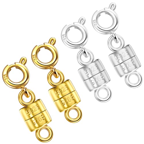 Ofiuny Magnetische Halskettenverschlüsse und Verschlüsse, 925er-Sterlingsilber, Mini-Magnet-Schmuck-Verschluss für Armband, Kettenverlängerung (hergestellt in Italien) von Ofiuny