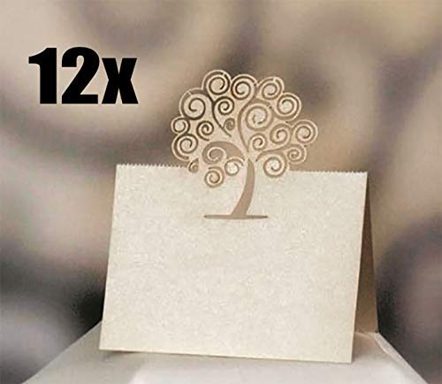 12 Stück Karte Papier mit Baum des Lebens Tischkarte Tisch Hochzeit von Oggettistica per bomboniere