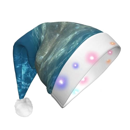 LED-Weihnachtsmannmütze für Erwachsene und Kinder, beleuchtete Weihnachtsmütze, Weihnachtsfüller, Geschenk, blauer Ozean, Meer, gewellter Meereslandschaft von Ogniwo