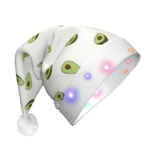 Ogniwo LED-Weihnachtsmannmütze für Erwachsene und Kinder, beleuchtete Weihnachtsmütze, Weihnachtsfüller, Geschenk, Avocado-Druck von Ogniwo