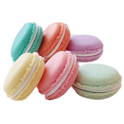 Ogquaton Premium Qualität Frauen Macaron Schmuckschatulle Niedlichen Ring Anhänger Perlen Aufbewahrungsbox Kreative Lagerung Harz Fall Veranstalter, Packung mit 6 stücke von Erkic