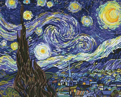 Oh Art! 5D Diamond Painting Set für Erwachsene und Kinder Mit Leinwand Gespannt Auf Rahmen DIY Diamantmosaik Diamant Bilder Perfekt für Geschenk Zuhause Wanddekoration 40 x 50 cm Van Gogh von Oh Art!