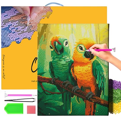 Oh Art! Diamond Painting Diamantmosaik Diamant Bilder Set 5D Mit Rahmen DIY Stickerei Nach Zahlen Erwachsene Leinwand 30 x 40 cm Papageien Auf Dem Ast Oh Art! Diamond Painting Diamantmosaik Diamant Bilder Set 5D Mit Rahmen DIY Stickerei Nach Zahlen Erwachsene Leinwand 30 x 40 cm Papageien Auf Dem Ast von Oh Art!
