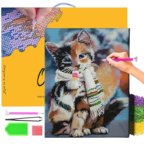 Oh Art! Diamond Painting Diamantmosaik Diamant Bilder Set 5D Mit Rahmen DIY Stickerei Nach Zahlen Erwachsene Leinwand 40 x 50 cm Katze Im Schal Oh Art! Diamond Painting Diamantmosaik Diamant Bilder Set 5D Mit Rahmen DIY Stickerei Nach Zahlen Erwachsene Leinwand 40 x 50 cm Katze Im Schal von Oh Art!