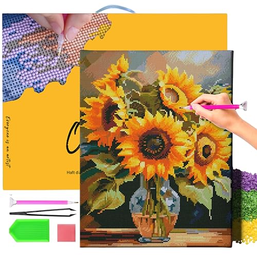 Oh Art! Diamond Painting Diamantmosaik Diamant Bilder Set 5D Mit Rahmen DIY Stickerei Nach Zahlen Erwachsene Leinwand 40 x 50 cm Sonnenblumen In Vase Oh Art! Diamond Painting Diamantmosaik Diamant Bilder Set 5D Mit Rahmen DIY Stickerei Nach Zahlen Erwachsene Leinwand 40 x 50 cm Sonnenblumen In Vase von Oh Art!