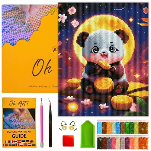 Oh Art! Diamond Painting für Erwachsene Set 5D DIY Diamantmosaik Bilder mit Leinwand Gespannt Auf Holzrahmen 30 x 40 cm Diamant Malerei für Haus Dekoration Little panda Oh Art! Diamond Painting für Erwachsene Set 5D DIY Diamantmosaik Bilder mit Leinwand Gespannt Auf Holzrahmen 30 x 40 cm Diamant Malerei für Haus Dekoration Little panda von Oh Art!