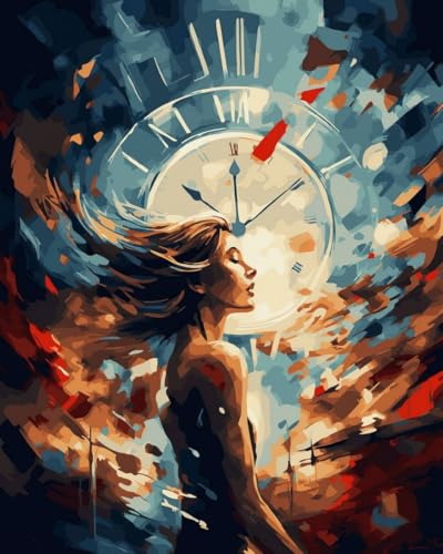 Oh Art! Malen Nach Zahlen Erwachsene Paint By Numbers Adult Set Mit 3 Pinseln Acrylfarben Und Leinwand Gespannt Auf Holzrahmen Kreativ Set DIY Bastelset 40 x 50 cm Mit Rahmen Girl and magic clocks Oh Art! Malen Nach Zahlen Erwachsene Paint By Numbers Adult Set Mit 3 Pinseln Acrylfarben Und Leinwand Gespannt Auf Holzrahmen Kreativ Set DIY Bastelset 40 x 50 cm Mit Rahmen Girl and magic clocks von Oh Art!