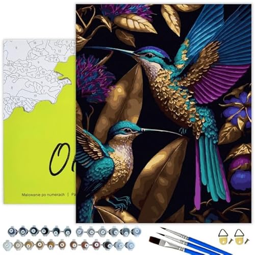 Oh Art! Malen Nach Zahlen Erwachsene Paint By Numbers Adult Set Mit 3 Pinseln Acrylfarben Und Leinwand Gespannt Auf Holzrahmen Kreativ Set DIY Bastelset 40 x 50 cm Mit Rahmen Hummingbird in gold Oh Art! Malen Nach Zahlen Erwachsene Paint By Numbers Adult Set Mit 3 Pinseln Acrylfarben Und Leinwand Gespannt Auf Holzrahmen Kreativ Set DIY Bastelset 40 x 50 cm Mit Rahmen Hummingbird in gold von Oh Art!