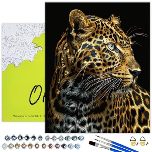 Oh Art! Malen Nach Zahlen Erwachsene Paint By Numbers Adult Set Mit 3 Pinseln Acrylfarben Und Leinwand Gespannt Auf Holzrahmen Kreativ Set DIY Bastelset 40 x 50 cm Mit Rahmen Leopard with blue eyes Oh Art! Malen Nach Zahlen Erwachsene Paint By Numbers Adult Set Mit 3 Pinseln Acrylfarben Und Leinwand Gespannt Auf Holzrahmen Kreativ Set DIY Bastelset 40 x 50 cm Mit Rahmen Leopard with blue eyes von Oh Art!